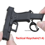 Mini Tactical Pistol Shape Car Keychain for Men Portable Decorations Detachable Keyring Realistic Model Toy Bag Accessories