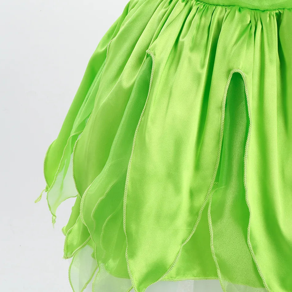 Girls Flower Fairy Dress Up Kids Princess Dress With Wings Halloween Princess Costume Elves Party Tinkerbell Tinker Bell Dress