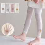 Girls Leggings Kids Hollow Out Pants Summer Children's Clothing Pencil Pants Flower Trousers Korean Style