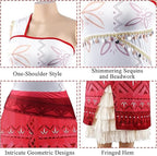 Women Movie Cosplay Moana Costume Tassel Skirt Outfits Ocean Adventure Princess Dress For Adult Girl Carnival Halloween Dress Up