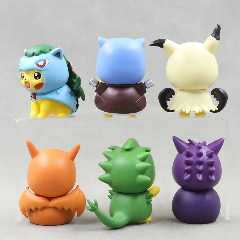 1Set Pocket Monsters Anime Figure Kawaii Pikachu In Disguise Action Figures PVC Adult Collection Model Dolls Toy Gift