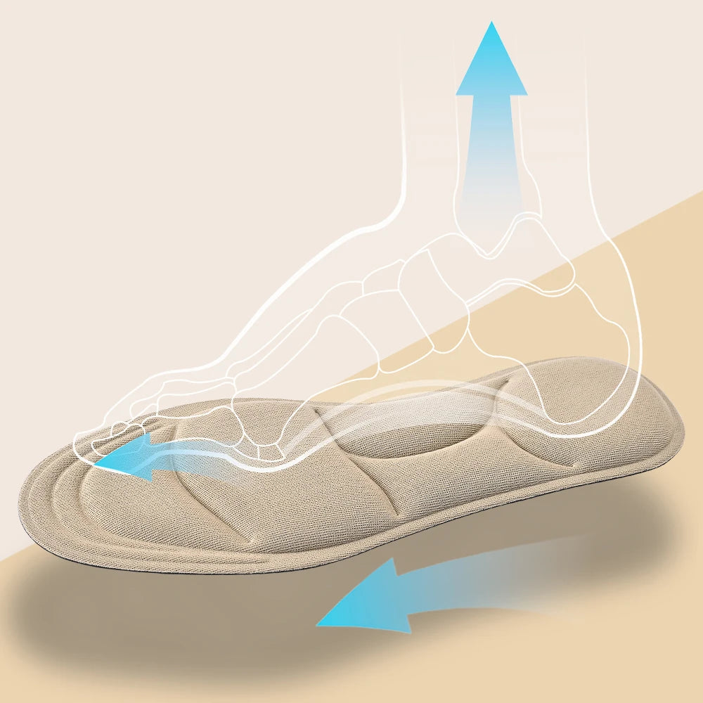 4PCS 5D Massage Memory Foam Insoles Thickening Breathable Cushion Cushioning Comfort Suitable For High Heels Insoles