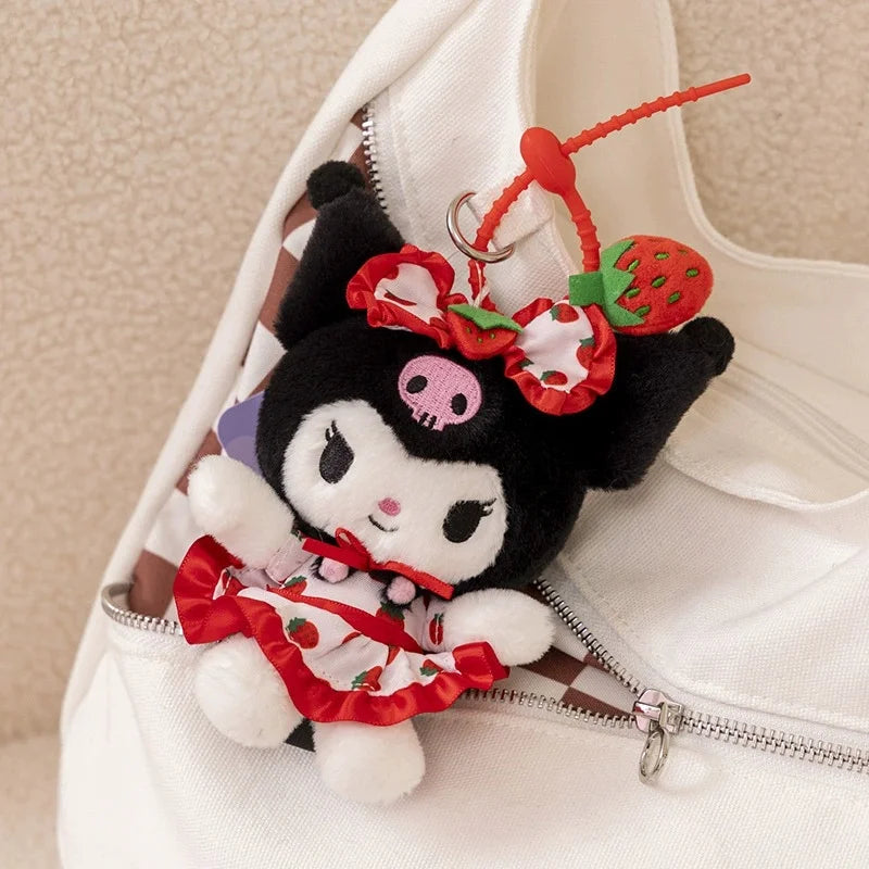 Kawaii Authentic Sanrio Hello Kitty  Kuromi Plush Doll Toys Pendant Cute Plush  Keychain Bag Pendant Christmas Gifts12CM