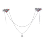 Retro Silvery Alloy Hollow Moon Pendant Forehead Headpiece for Women Boho Ethnic Indian Hippie Party Hair Accessories Jewelry