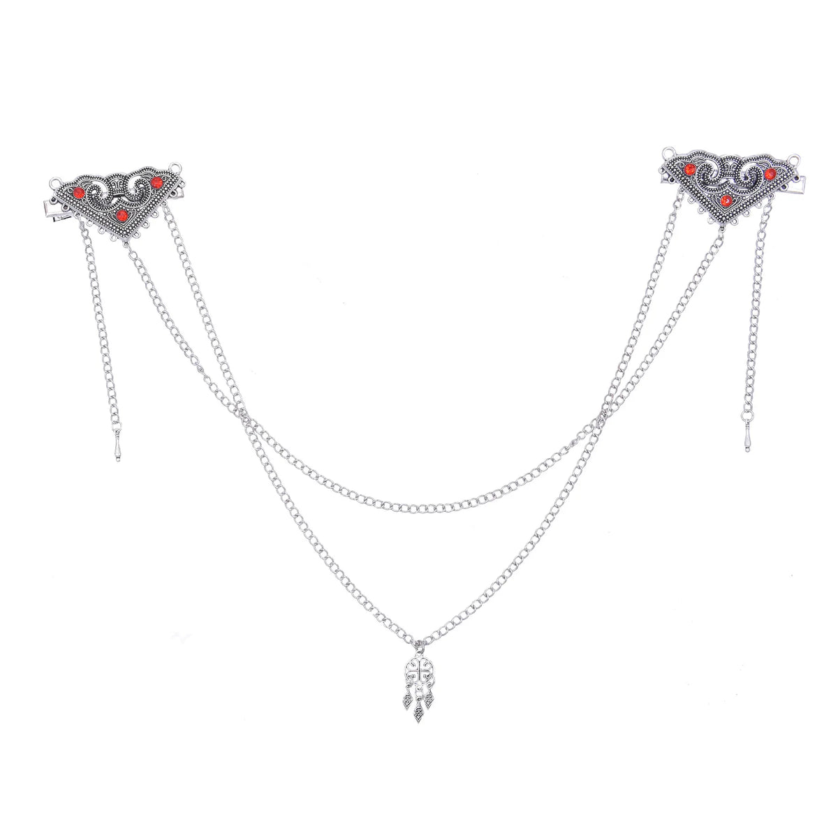 Retro Silvery Alloy Hollow Moon Pendant Forehead Headpiece for Women Boho Ethnic Indian Hippie Party Hair Accessories Jewelry