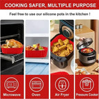 1PC Reusable Airfryer Pan Liner Accessories Silicone Air Fryers Oven Baking Tray Pizza Fried Chicken Airfryer Silicone Basket