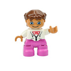 Big Size Figures Building Block Doll Family Farmer Pirate Worker Doctor Policemen Large Brick Compatible Build House Duploes Toy