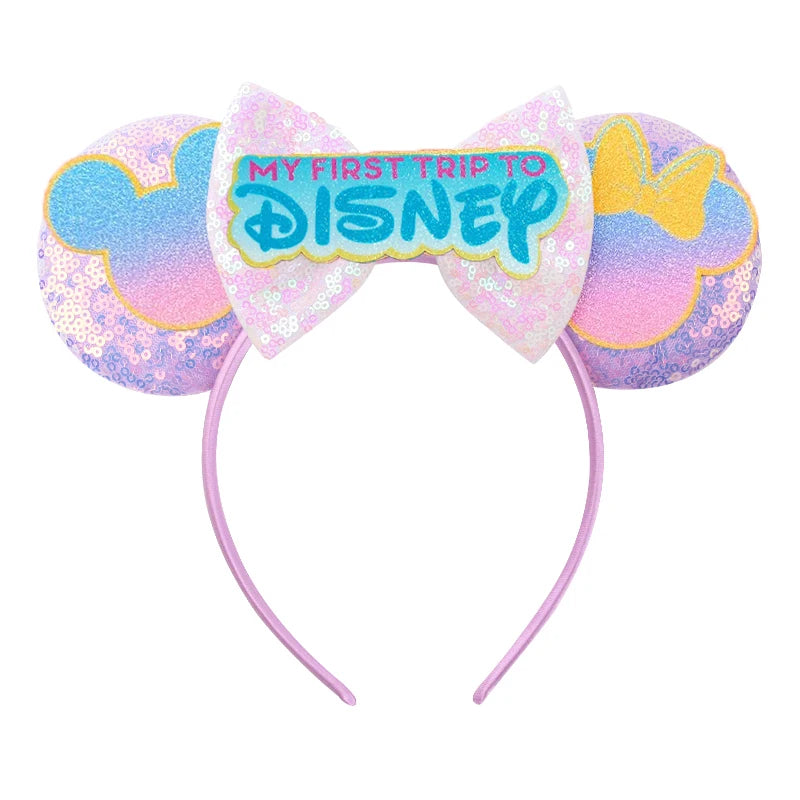 2026 Trip Mouse Ears Headband for Girls Women Sequin Castle 5"Bow Hairband Festival Party Cosplay DIY Hair Accessories
