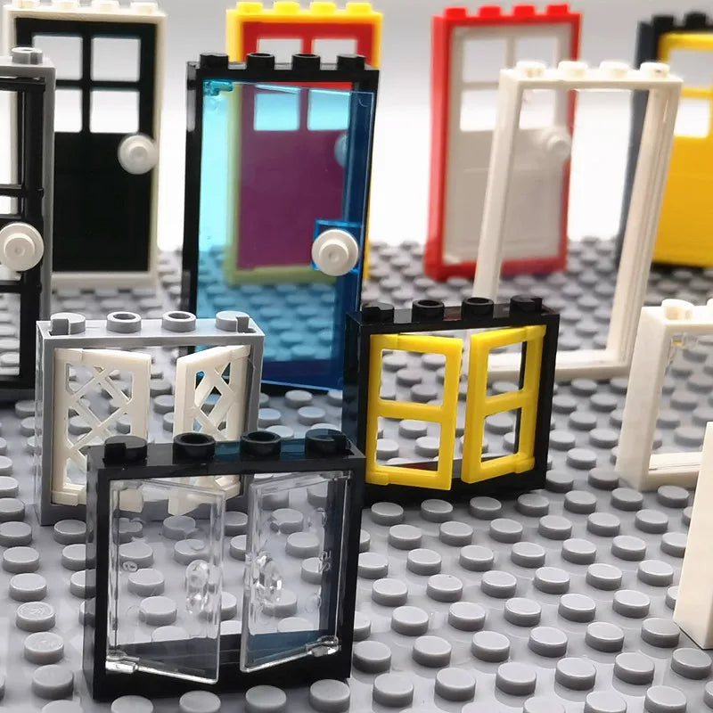MOC House Doors Windows Building Blocks Parts City Friends Blocks Toys Compatible Classic Blocks Toys for Children Bricks Gifts