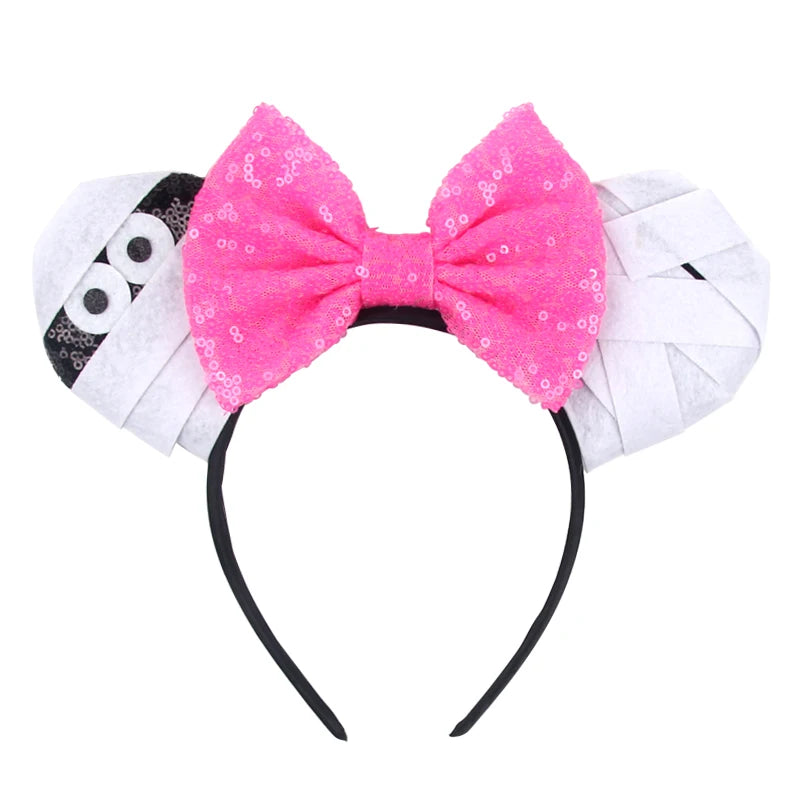 Nieuwste Mickey Mouse Oren Hoofdband Kid Adult Festival Party Pailletten Strik Haarband Vrouwen Baby Girl Party Haar Accessories