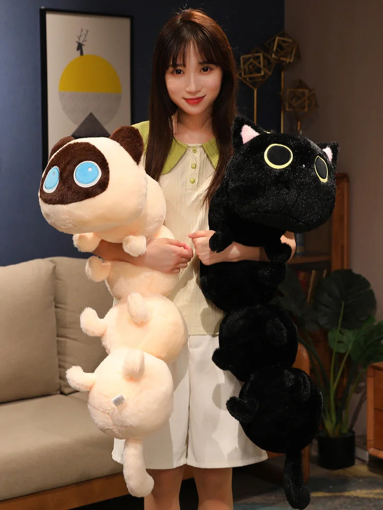 50/80/130CM Creative Cat Caterpillar Plush Toys Stuffed Soft Animal Long Pillow Funny Bed Cushion for Children Gift