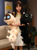 50/80/130CM Creative Cat Caterpillar Plush Toys Stuffed Soft Animal Long Pillow Funny Bed Cushion for Children Gift