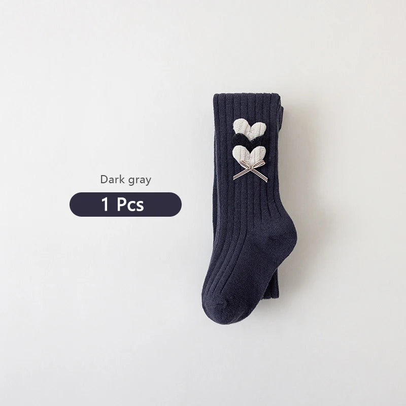 Autumn Winter Girls Pantyhose Solid Color Kids Ballet Dance Tights For Kids Stocking Velvet Heart Grils Leggings