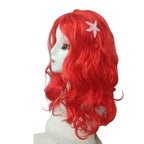 Long Red Curly Mermaid Wig Starfish Hair Accessories For Cosplay Halloween Party Costume Princess Role Play Fancy Dress Prop