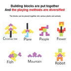 1 Set Wooden Blocks Puzzle Brain Teasers Toy Tangram Jigsaw Intelligence Colorful 3D Russian Blocks Montessori Educational