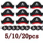 5/10/20pcs Pirate Eye Patches Skeleton Eye Mask Felt One Eye Skeleton Captain Eye Patches for Halloween Pirate Theme Party Decor