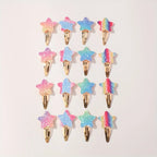 16Pcs Fashion Glitter Rainbow Flower Rabbit BB Handmade Hairpins For Cute Girls Hair Clips Barrettes Headwear Hair Accessories