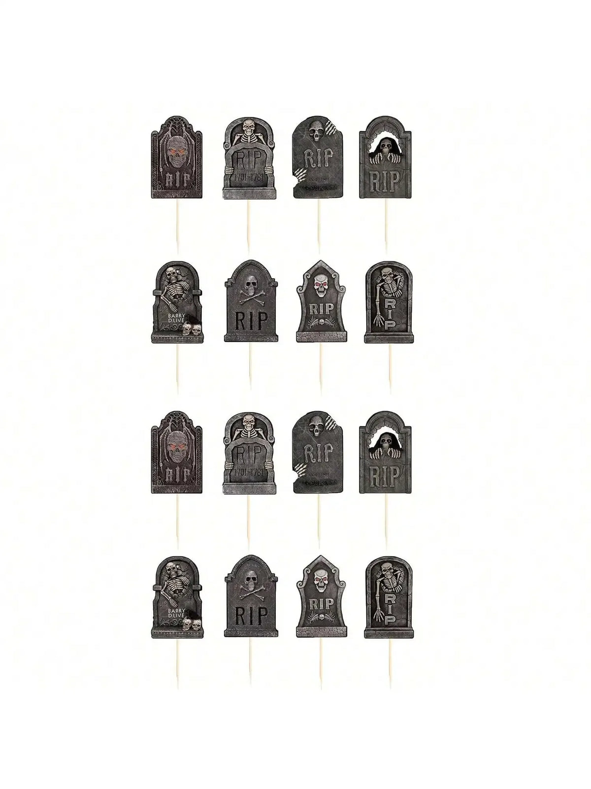 Multi pcs Halloween Cupcake Toppers Cake Decorations Tombstones Graveyard Cupcake Toppers With Novelty Mini Shovel Spoons