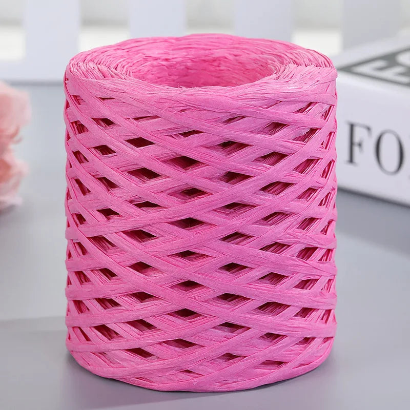 200M Raffia paper rope Straw Yarn For Knitting Crocheting Paper Threads DIY Handmade Summer Sunhat Beach Bag Freeshipping