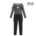 Kids Jack Skellington Cosplay Costume The Nightmare Before Christmas Boys Striped Outfit  Halloween Party Fancy Dress Up Set