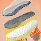 2pcs Self Heated Thermal Insoles for Feet Winter Warm Wool Thermal Memory Foam for Men Women Sports Shoes Self-heating Shoe Pads