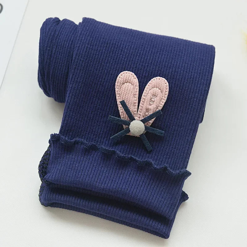 Bunny Butt Leggings for Girls - Playful Cotton Pants with Fluffy Tail Ear Details Perfect for Toddler Little Girl Everyday Wear