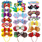 Mouse Ears Headband Cartoon Sequin Bows Headband Birthday Party Christmas Halloween Princess Cosplay Costume For Women Adult