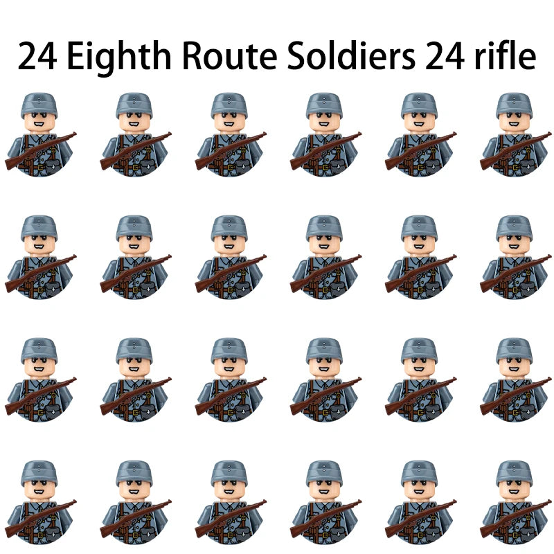 40/set World War II military building blocks National army soldier Character weapon assembly building block Children's toy gifts