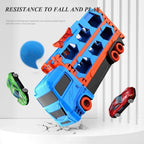 Large Car Transporter Truck Folding Track Racing Vehicle Kids Competitive Games Storage Alloy Car Boy Toy Children Novel Gift