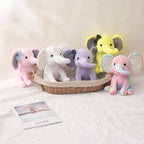 25cm/9.84in Soft Elephant Plush Stuffed Animal - Cute Fluffy Colorful Plush Toy (Multiple Colors: Pink/Blue/Purple/Rainbow) - Id