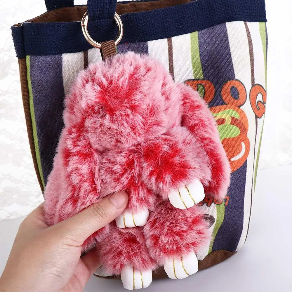 Pendant Plush Toy Bags Pendant Jewelry Ornament Fluffy Toy Doll Plush Bunny Keyring Plush Bunny Keychain Rabbit Fur Keychain