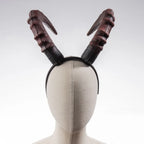 Black Red Demon Horn Headpiece Cosplay Women Gothic Devils Animal Ox Horns Headwear Halloween Carnival Party Costume Props
