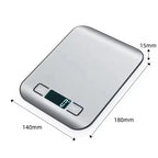 Digital Kitchen Scale with LED Display 5kg/1g Stainless Steel Electronic Weighing for Food Jewelry Snacks Baking Home Tools