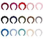 Sponge Spa Headband Velvet Washing Face Wide Padded Headband Skin Care Makeup Removal Shower for Women Girls Hair Accessories
