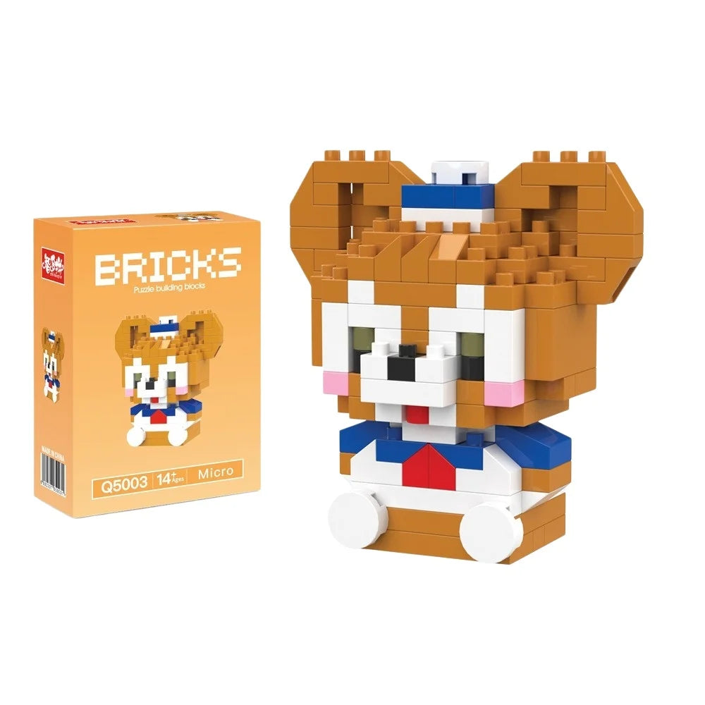 Disney Stitch Building Blocks Anime Kawaii Cartoon mini Action Children's Figures Blocks Bricks Assemble DIY Toys Gift for Kids