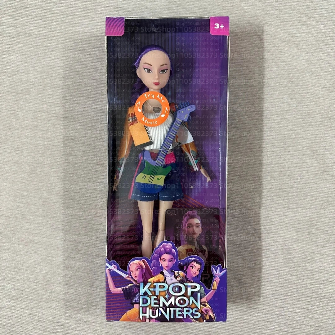 Kpop Rumi Mira Zoey Vinyl Doll Anime Hunters Girl 11 Inch Articulated With Theme Music Cute Toy 3PCS Set Gift for Kids Girl Fans