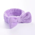 Women Solid Bow Headbands Coral Fleece Makeup Spa Wash Face Turban Head Wrap Girls Hair Towel Accessories Head Band Hairbands