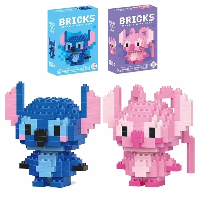 Cartoon Character Building Blocks Set - LiLo Stitch Winnie the Pooh Alien Tigger Toy Creative Gift Model Kit