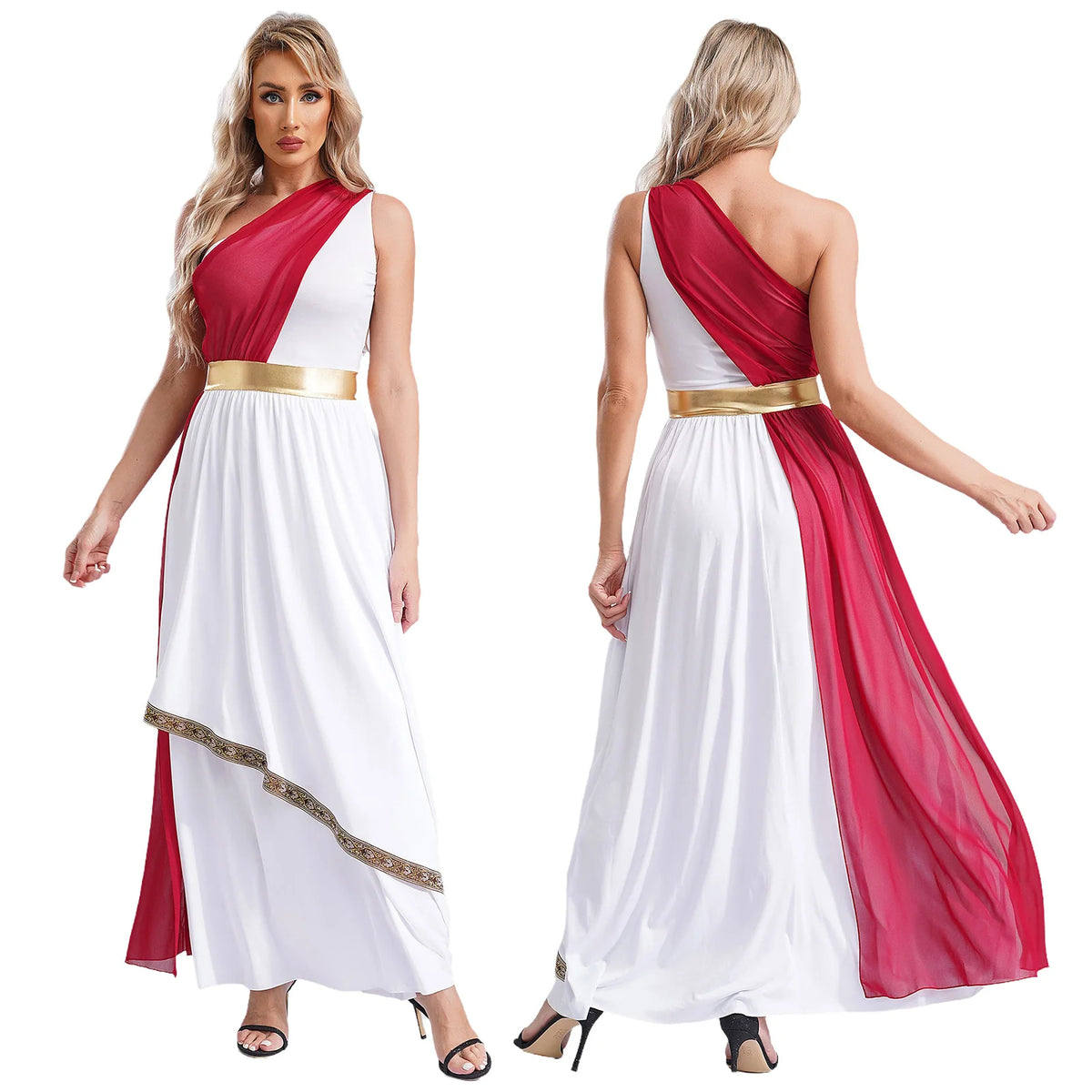 Womens Ancient Greek Athenian Princess Dress Toga Halloween Senator Caesar Cosplay Party Costume Roman Empress Long Robe Dress