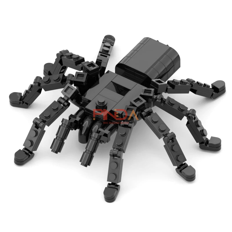 126 Pcs Talantula Black Spider Model Set Building Blocks Creative Animals MOC Construction Bricks Tricky Toy Halloween Kid Gifts