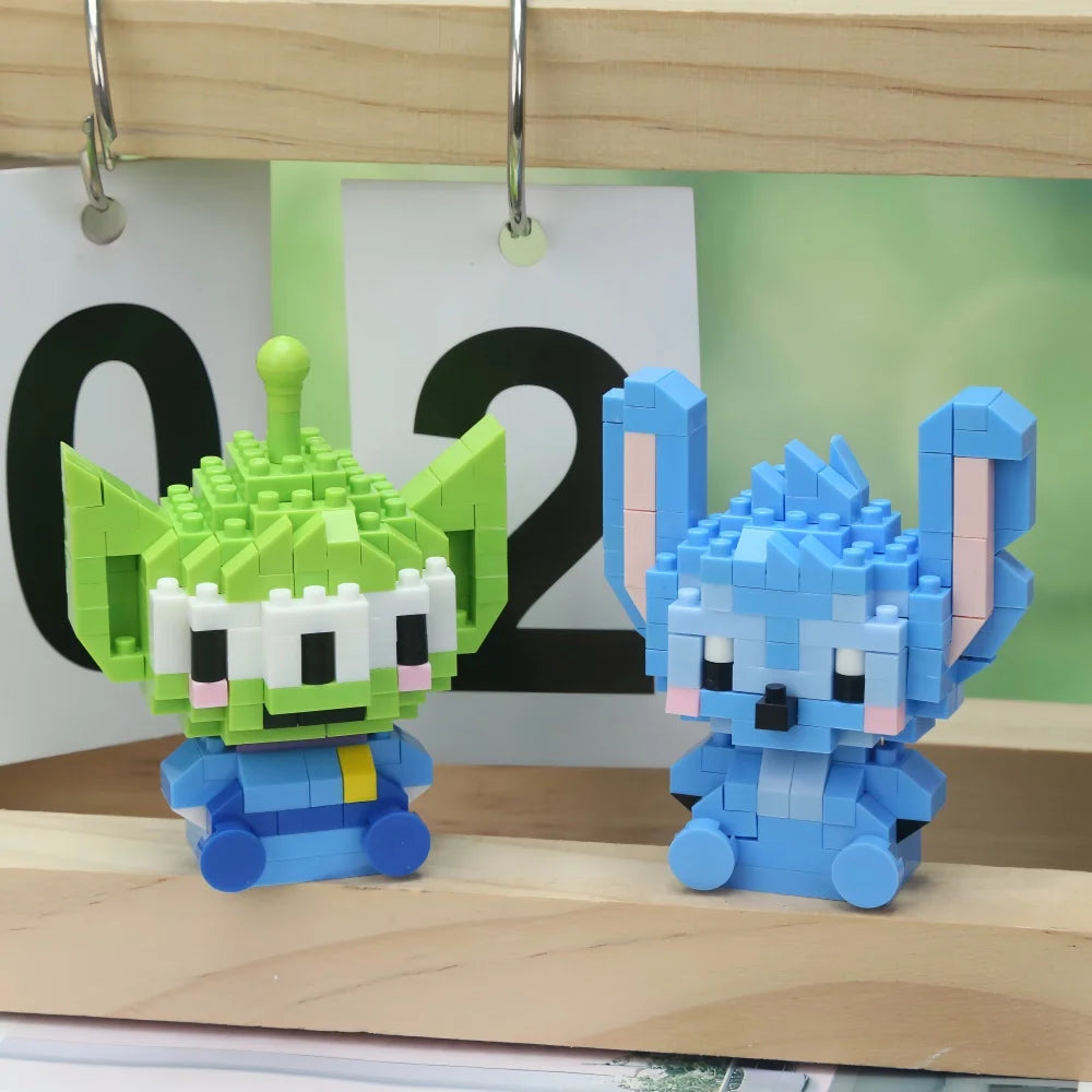 Disney Stitch Building Blocks Anime Kawaii Cartoon mini Action Children's Figures Blocks Bricks Assemble DIY Toys Gift for Kids