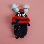 Funny Crochet Keychains Knitting Cute Sausage Mouth Doll Key Holder Knitted Storage Bag Keyrings For Car Keys Wholesale Custom