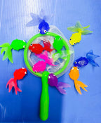 Children's Water Toy Soft Rubber Marine Life Buoy Goldfish Net Fishing Model Swimming Bathtub Holiday Gift