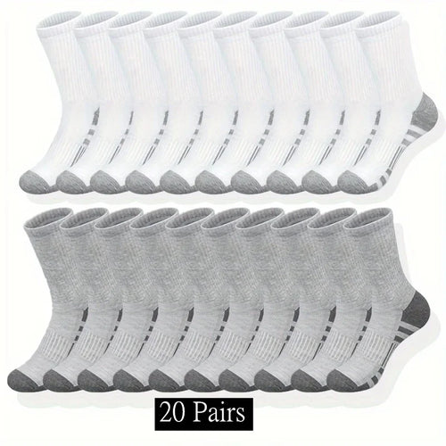 10/20/30 Pairs Men's Classic Crew Socks Unisex Sports Socks for Men Running Basketball Anti-slip Outdoor Breathable Man Socks