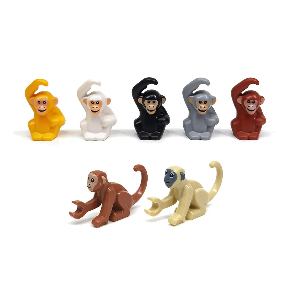 MOC Animal Scene Building Blocks Zoo Ducks Cat Dog Penguin Eagle Dove Wolf Bear Deer Shark Snake Mice Sheep DIY Toys Bricks K055