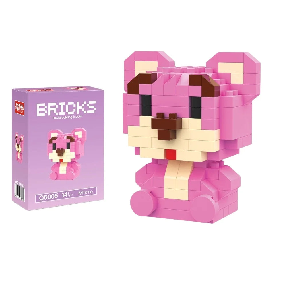 Disney 214 style Winnie LinaBell StellaLou Building Blocks Princess Cartoon Figrues Bricks Children's Assembly Toys Model Gift