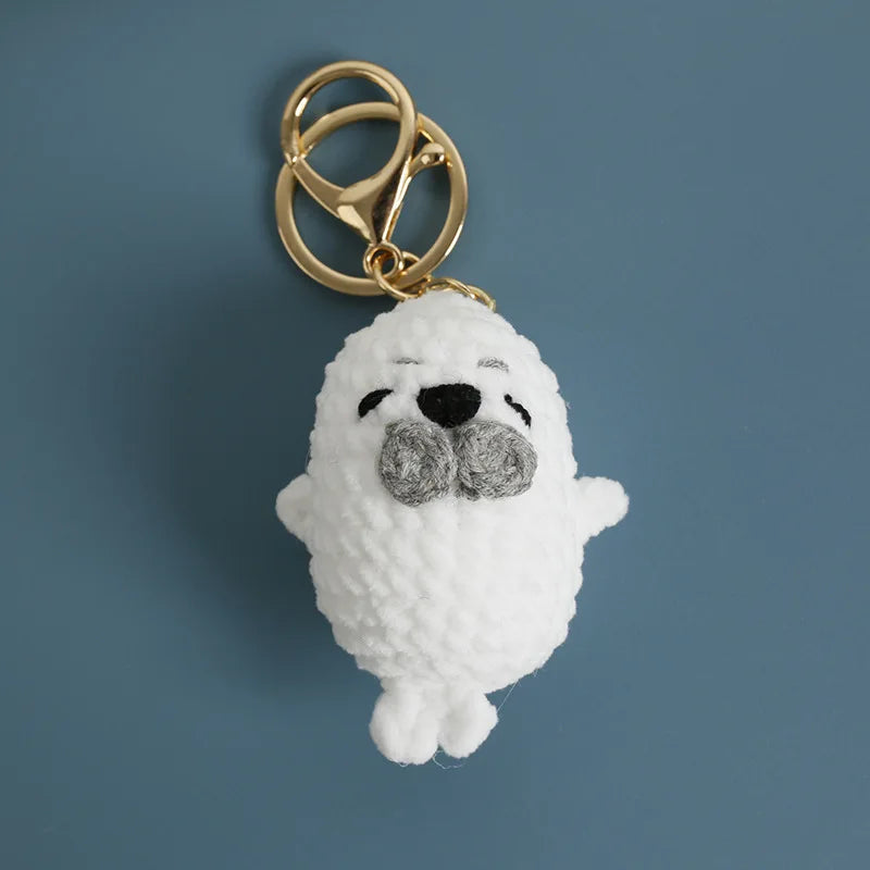 Cartoon Animal Doll Series Handmake Crochet Keychain Cute Sheep Doll Keyrings Crochet Puppy Keychains Gifts Custom Accessories