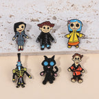 Horror Animated Films Doll Enamel Pins Cartoon Character Role Brooch Lapel Badge Punk Halloween Jewelry Gift for Friend