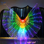 LED Isis Wings Glowing Wings Belly Dance Dress Butterfly Wings Halloween Christmas Party Stage Performance rod for Single Sale