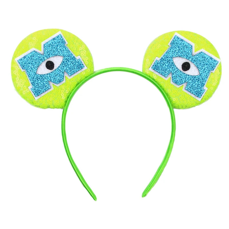 2026 Festival Party Cosplay Mouse Ears Headband 3.3" Ears Glitter Hairband For Boys Girls DIY Cartoon Hair Accessories